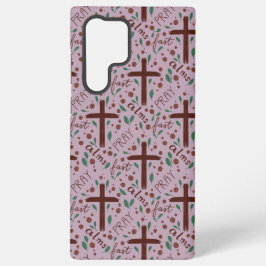 Hand-drawn Lenten Cross and Roses Samsung Case Galaxy S22 Ultraケース