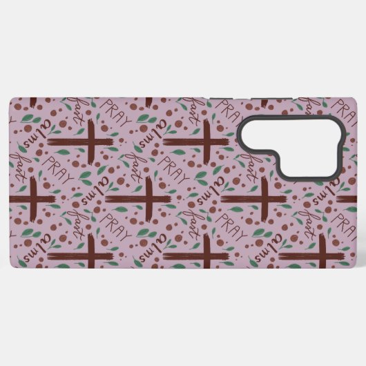 Hand-drawn Lenten Cross and Roses Samsung Case Samsung Galaxyケース (裏面横)