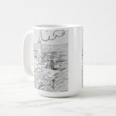 Hand drawn light House on mug コーヒーマグカップ (正面左)