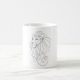 Hand Drawn Lion - Minimalist Line Art コーヒーマグカップ