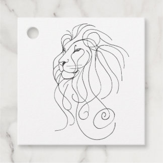 Hand Drawn Lion - Minimalist Line Art フェイバータグ