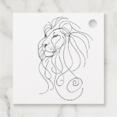 Hand Drawn Lion - Minimalist Line Art フェイバータグ (裏面)