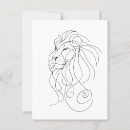 Hand Drawn Lion - Minimalist Line Art ポストカード