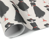 Hand Drawn Little Black Dress Fashion Pattern ラッピングペーパー (ロールコーナー)