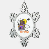 Hand Drawn Little Boo Crew Halloween スノーフレークピューターオーナメント (右)