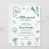 Hand Drawn Little Sprout Locally Grown Baby Shower 招待状 (正面)