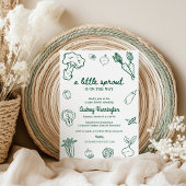 Hand Drawn Little Sprout Locally Grown Baby Shower 招待状