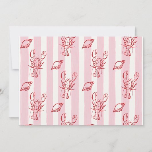 Hand Drawn Lobster 1st Birthday Photo Invitation 招待状 (裏面)