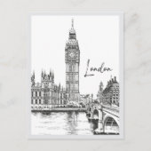 Hand drawn London Street Scene Landmark ポストカード (正面)