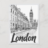 Hand drawn London Street Scene Landmark ポストカード (正面)