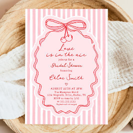 Hand Drawn Love Is In The Air Bow Bridal Shower 招待状