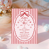 Hand Drawn Love Is In The Air Bow Bridal Shower 招待状