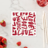 Hand-Drawn Love Pattern Playful Modern Romantic  スタンダードカクテルナプキン (インサイチュ)