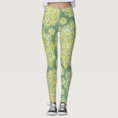 Hand Drawn Mandala Boho Sage Green レギンス (正面)