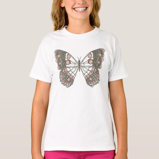 Hand Drawn Mariposa Butterfly for Girls Tシャツ (正面)