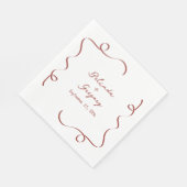 Hand Drawn Maroon Illustrations Doodles Wedding スタンダードランチョンナプキン (角)