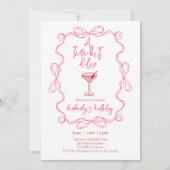 Hand drawn Martini A Tiny Bit Older Birthday Party 招待状 (正面)