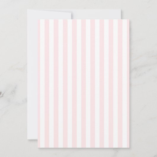  Hand-Drawn Martini Pink Stripes Bridal Shower 招待状 (裏面)