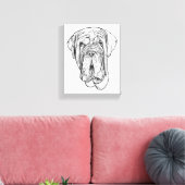 Hand-Drawn Mastiff Portrait Canvas Art キャンバスプリント (インサイチュ (リビング))