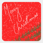 Hand-Drawn Merry Christmas スクエアシール (正面)