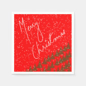 Hand-Drawn Merry Christmas スタンダードカクテルナプキン (正面)