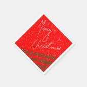 Hand-Drawn Merry Christmas スタンダードカクテルナプキン (角)