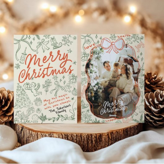 Hand Drawn Merry Christmas Card シーズンカード