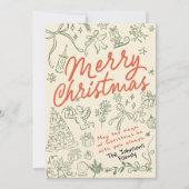 Hand Drawn Merry Christmas Card シーズンカード (正面)