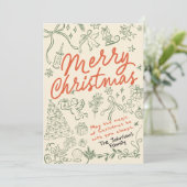 Hand Drawn Merry Christmas Card シーズンカード (スタンド正面)