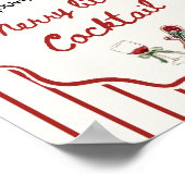 Hand Drawn Merry Little Cocktail Christmas Bar ポスター (角)