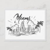 Hand drawn Miami Florida USA ポストカード (正面)