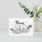 Hand drawn Miami Florida USA ポストカード (スタンド正面)