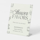 Hand Drawn Minimalist Baby Shower Favors 台座サイン (正面)