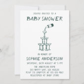 Hand Drawn Minimalist Baby Shower Party  招待状 (正面)