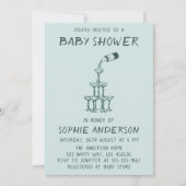 Hand Drawn Minimalist Baby Shower Party  招待状 (正面)