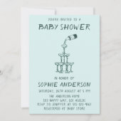 Hand Drawn Minimalist Baby Shower Party  招待状 (正面)