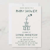 Hand Drawn Minimalist Baby Shower Party  招待状 (正面)
