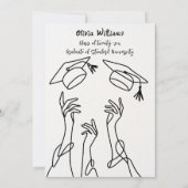 Hand Drawn Minimalist Black White Graduation Party 招待状 (裏面)