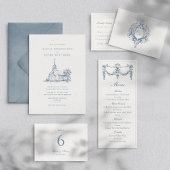 Hand Drawn Minimalist Church Venue, Wedding アクリル招待状