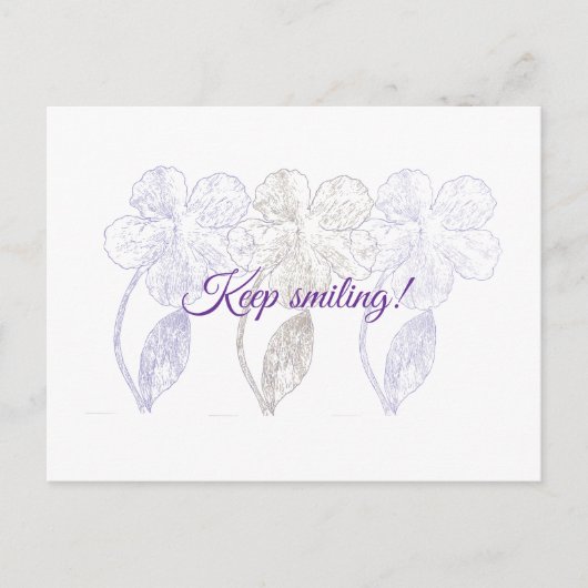 Hand-Drawn Minimalist Flowers Postcard ポストカード (正面)