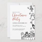 Hand Drawn Modern Christmas Party 招待状 (正面)