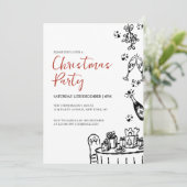 Hand Drawn Modern Christmas Party 招待状 (スタンド正面)