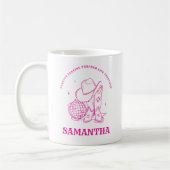 Hand Drawn Modern Pink Western Best Friend コーヒーマグカップ (左)