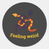 Hand drawn multicoloured funny snakes ラウンドシール (正面)