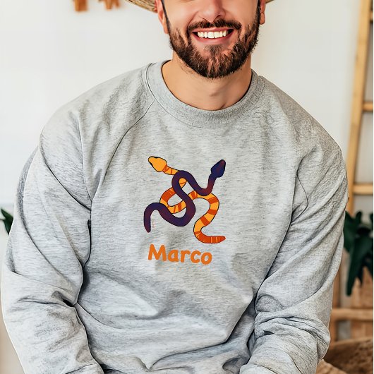 Hand drawn multicoloured funny snakes design スウェットシャツ