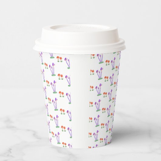 Hand-Drawn Mushroom Paper Cups 紙コップ (左)