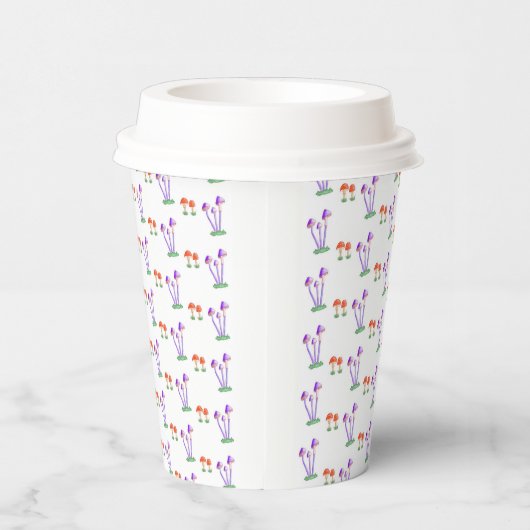 Hand-Drawn Mushroom Paper Cups  紙コップ (右)