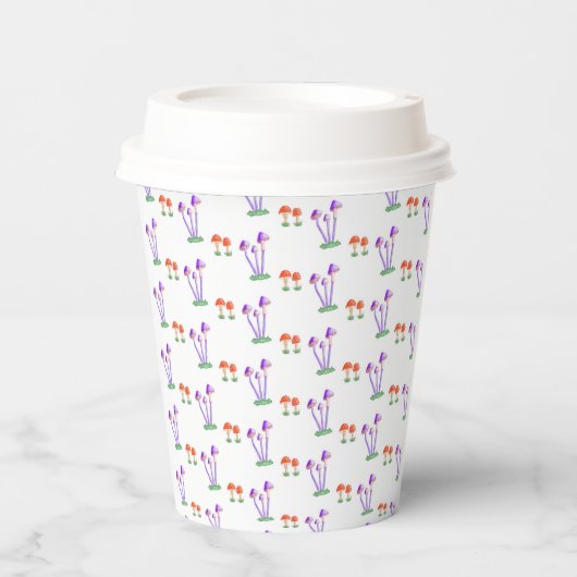 Hand-Drawn Mushroom Paper Cups  紙コップ (正面)