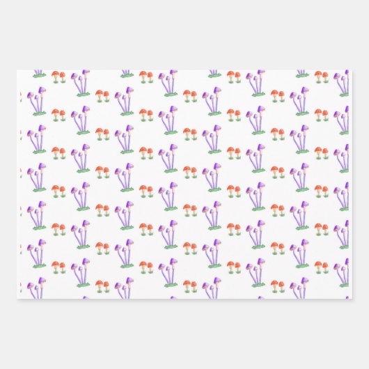 Hand-Drawn Mushroom Wrapping Paper ラッピングペーパーシート (正面)