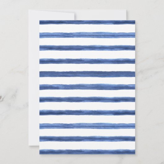 Hand Drawn Nautical Sailboat Navy Blue Wedding 招待状 (裏面)